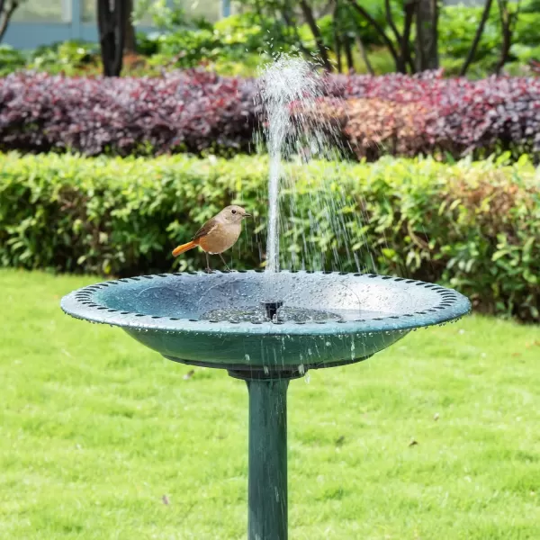 VIVOSUN 28” Solar Bird Bath, Solar Powered Pond Fountain Combo Set for Outdoors, Gardens, Patio, Yard, Deck, Golden