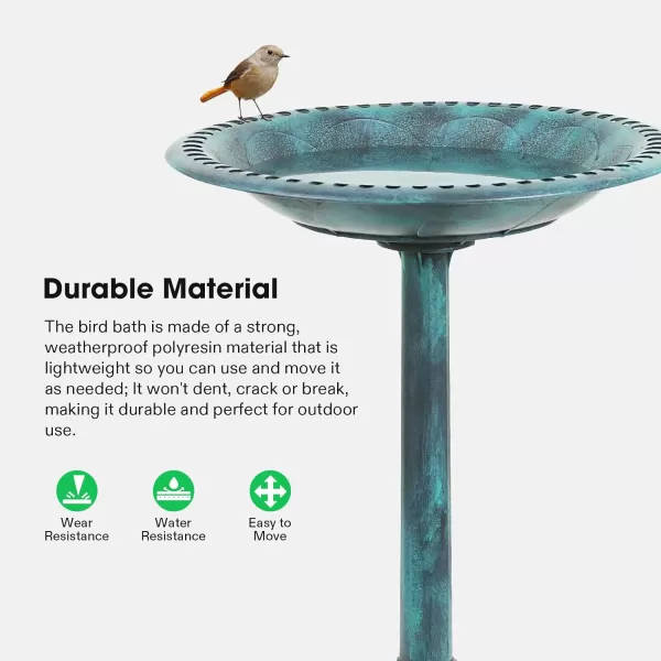 VIVOSUN 28” Solar Bird Bath, Solar Powered Pond Fountain Combo Set for Outdoors, Gardens, Patio, Yard, Deck, Golden
