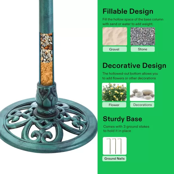 VIVOSUN 28” Solar Bird Bath, Solar Powered Pond Fountain Combo Set for Outdoors, Gardens, Patio, Yard, Deck, Golden