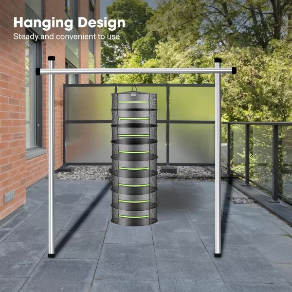VIVOSUN 3-Layer Mesh Drying Rack Hanging Design with Green Zippers for Dehydrating, Indoor and Outdoor Pruning Shears Included