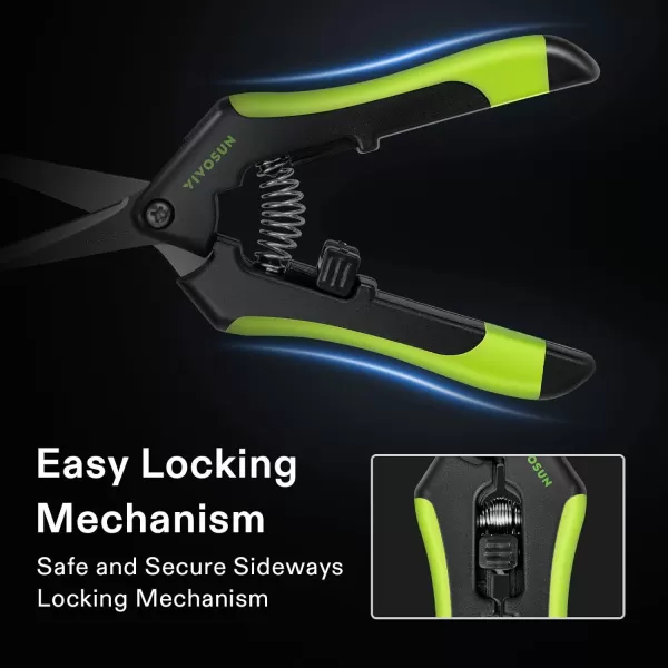 VIVOSUN 3-Pack 6.5 Inch Gardening Scissors Hand Pruner Pruning Shear with Straight Stainless Steel Blades Orange