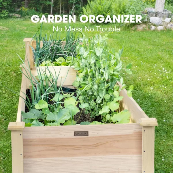 VIVOSUN 3-Tier Wooden Raised Garden Bed, 48 x 48 x 21 Inches, Outdoor Wood Planter Kit for Plants, Herbs, and Vegetables for Garden, Patio, Balcony, Backyard and Outdoors