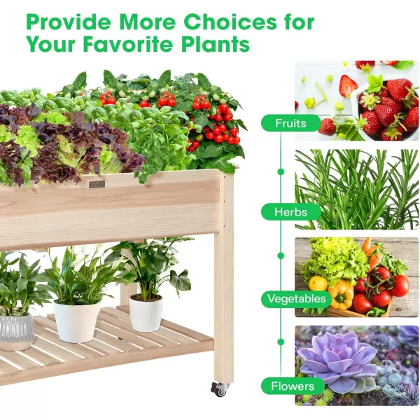 VIVOSUN 3-Tier Wooden Raised Garden Bed, 48 x 48 x 21 Inches, Outdoor Wood Planter Kit for Plants, Herbs, and Vegetables for Garden, Patio, Balcony, Backyard and Outdoors