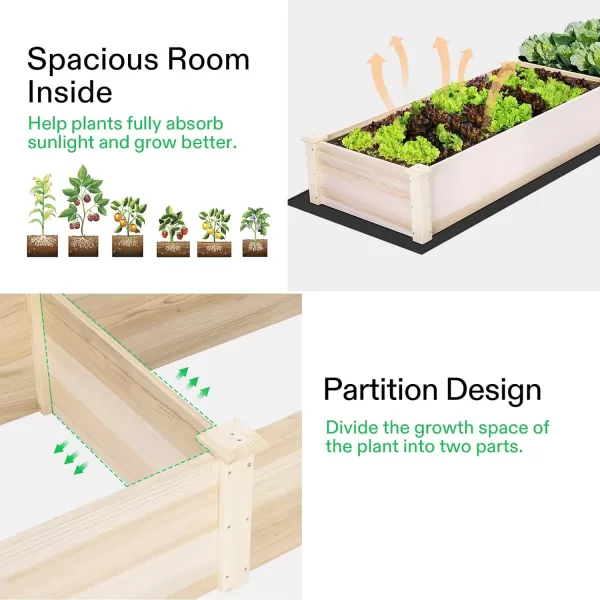 VIVOSUN 3-Tier Wooden Raised Garden Bed, 48 x 48 x 21 Inches, Outdoor Wood Planter Kit for Plants, Herbs, and Vegetables for Garden, Patio, Balcony, Backyard and Outdoors