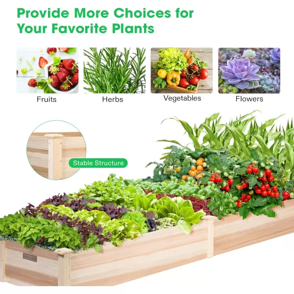 VIVOSUN 3-Tier Wooden Raised Garden Bed, 48 x 48 x 21 Inches, Outdoor Wood Planter Kit for Plants, Herbs, and Vegetables for Garden, Patio, Balcony, Backyard and Outdoors