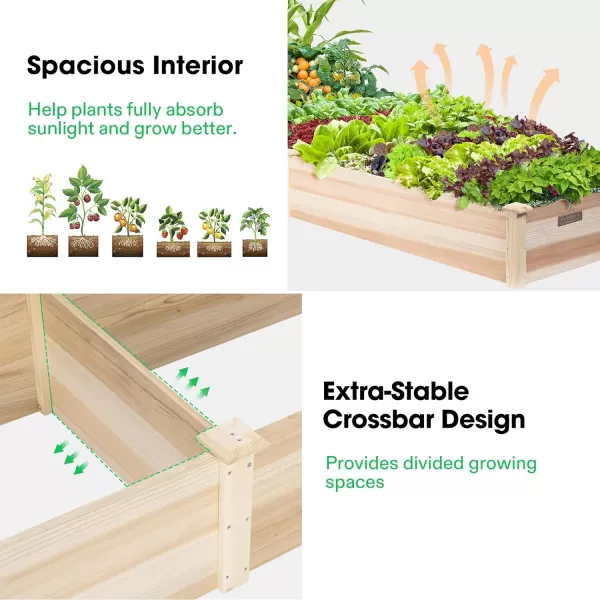 VIVOSUN 3-Tier Wooden Raised Garden Bed, 48 x 48 x 21 Inches, Outdoor Wood Planter Kit for Plants, Herbs, and Vegetables for Garden, Patio, Balcony, Backyard and Outdoors