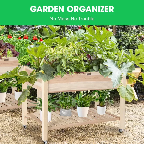 VIVOSUN 3-Tier Wooden Raised Garden Bed, 48 x 48 x 21 Inches, Outdoor Wood Planter Kit for Plants, Herbs, and Vegetables for Garden, Patio, Balcony, Backyard and Outdoors
