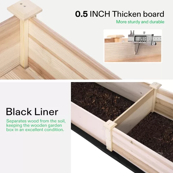 VIVOSUN 3-Tier Wooden Raised Garden Bed, 48 x 48 x 21 Inches, Outdoor Wood Planter Kit for Plants, Herbs, and Vegetables for Garden, Patio, Balcony, Backyard and Outdoors