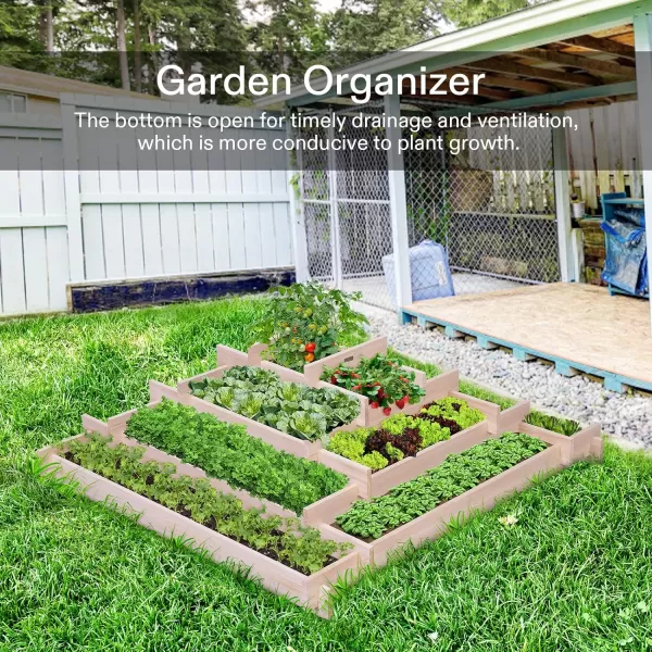 VIVOSUN 3-Tier Wooden Raised Garden Bed, 48 x 48 x 21 Inches, Outdoor Wood Planter Kit for Plants, Herbs, and Vegetables for Garden, Patio, Balcony, Backyard and Outdoors