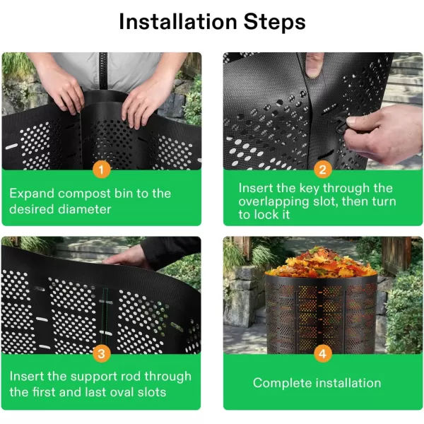 VIVOSUN 300 Gallon Outdoor Compost Bin, Expandable Composter, Easy to Setup &amp; Large Capacity for Backyard, Lawn 