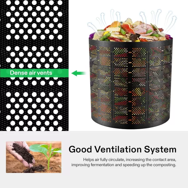 VIVOSUN 300 Gallon Outdoor Compost Bin, Expandable Composter, Easy to Setup &amp; Large Capacity for Backyard, Lawn 