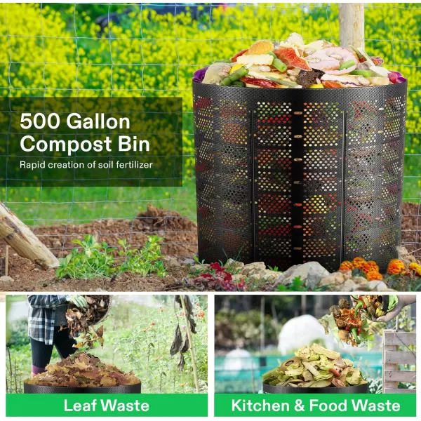 VIVOSUN 300 Gallon Outdoor Compost Bin, Expandable Composter, Easy to Setup &amp; Large Capacity for Backyard, Lawn 