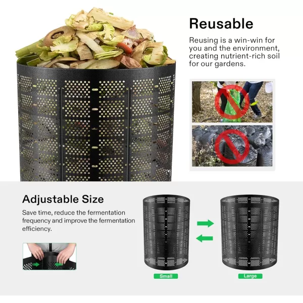 VIVOSUN 300 Gallon Outdoor Compost Bin, Expandable Composter, Easy to Setup &amp; Large Capacity for Backyard, Lawn 