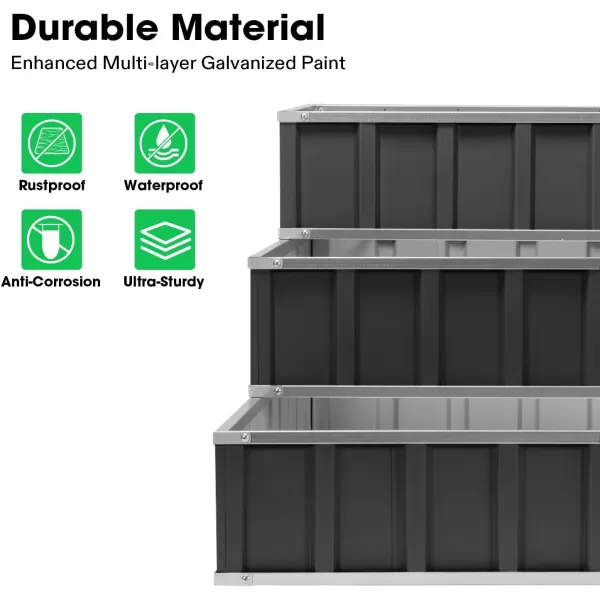 VIVOSUN 38 x 20.5 x 33-Inch Raised Garden Bed, Metal Mobile Elevated Planter Box with Wheels and Storage Shelf for Outdoor Planting