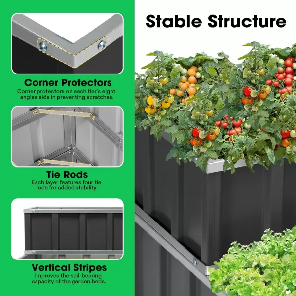 VIVOSUN 38 x 20.5 x 33-Inch Raised Garden Bed, Metal Mobile Elevated Planter Box with Wheels and Storage Shelf for Outdoor Planting