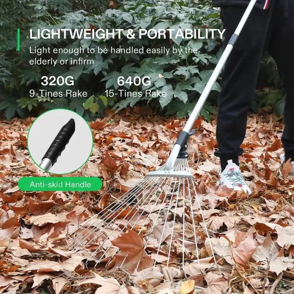 VIVOSUN 48" Lawn Leveling Rake, 48" x 10" x 78" Heavy-Duty Stainless Steel Lawn Leveler with 7FT Adjuatble Long Handle for High Effect, Metal Levelawn for Smooth Soil, Rustproof Rakes for Garden Yard