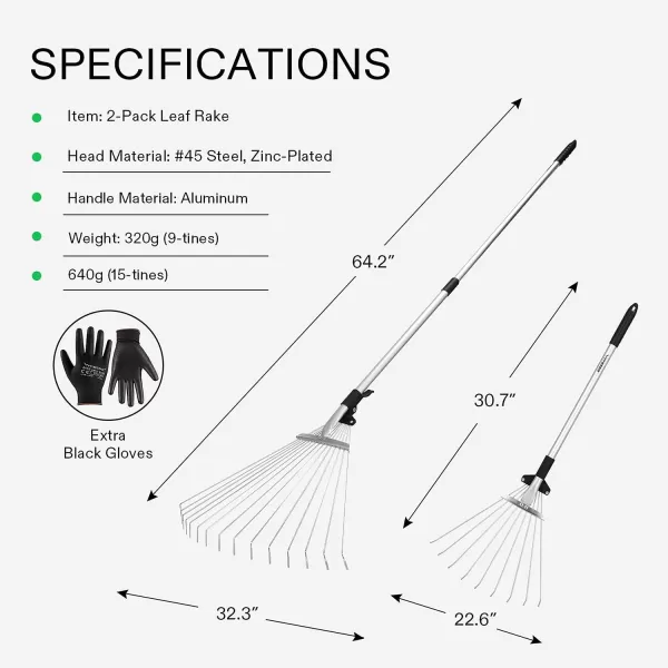 VIVOSUN 48" Lawn Leveling Rake, 48" x 10" x 78" Heavy-Duty Stainless Steel Lawn Leveler with 7FT Adjuatble Long Handle for High Effect, Metal Levelawn for Smooth Soil, Rustproof Rakes for Garden Yard