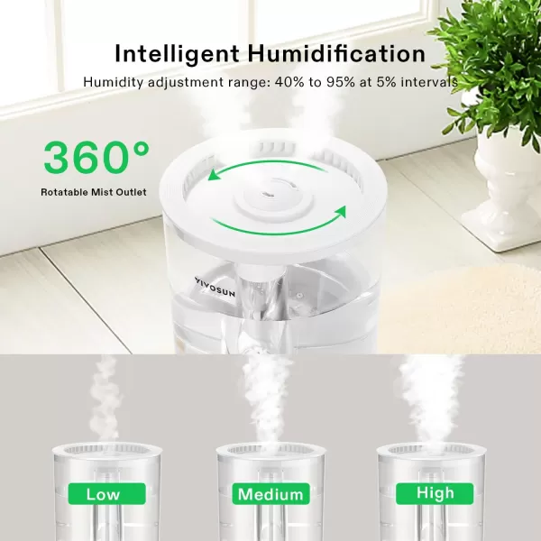VIVOSUN 4L Air Humidifier, 2-in-1 Top Fill Cool &amp; Warm Mist Humidifier, Indoor Ultrasonic Humidifier with Essential Oil Box &amp; Remote Control for Bedrooms, Offices, Plants, Babies