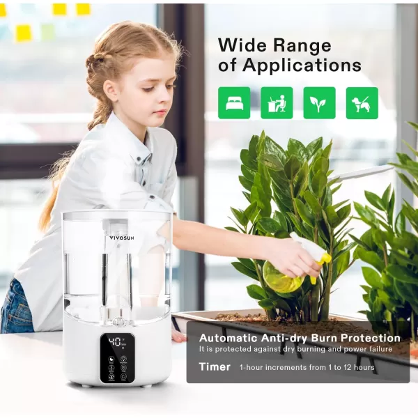 VIVOSUN 4L Air Humidifier, 2-in-1 Top Fill Cool &amp; Warm Mist Humidifier, Indoor Ultrasonic Humidifier with Essential Oil Box &amp; Remote Control for Bedrooms, Offices, Plants, Babies