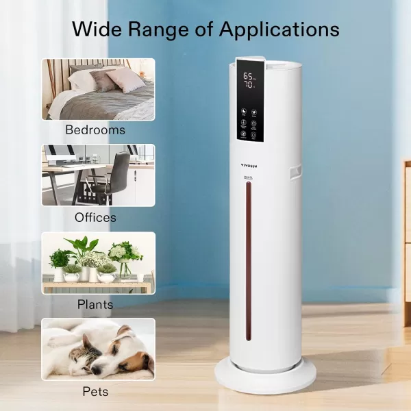 VIVOSUN 4L Air Humidifier, 2-in-1 Top Fill Cool &amp; Warm Mist Humidifier, Indoor Ultrasonic Humidifier with Essential Oil Box &amp; Remote Control for Bedrooms, Offices, Plants, Babies