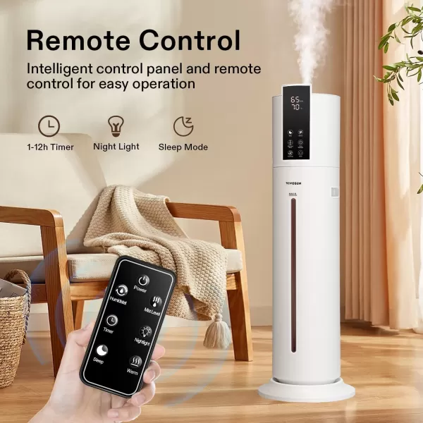 VIVOSUN 4L Air Humidifier, 2-in-1 Top Fill Cool &amp; Warm Mist Humidifier, Indoor Ultrasonic Humidifier with Essential Oil Box &amp; Remote Control for Bedrooms, Offices, Plants, Babies