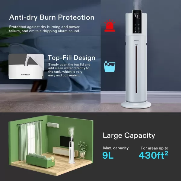 VIVOSUN 4L Air Humidifier, 2-in-1 Top Fill Cool &amp; Warm Mist Humidifier, Indoor Ultrasonic Humidifier with Essential Oil Box &amp; Remote Control for Bedrooms, Offices, Plants, Babies