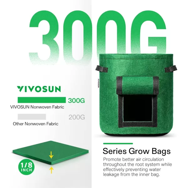 VIVOSUN 5-Pack 10 Gallon Visible Potato Grow Bags, Thick Fabric Potato Pots with 360° Visibility &amp; Harvest Window, Potato Growing Containers Potato Planter Potato Planter for Growing Potatoes, Black