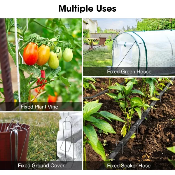 VIVOSUN 50 PCS 5.5 Inch Garden Stakes Landscape Staples U-Shaped Pins for Barrier Fabric, Ground Cover, Soaker Hose, Irrigation Tubing, Invisible Dog Fence