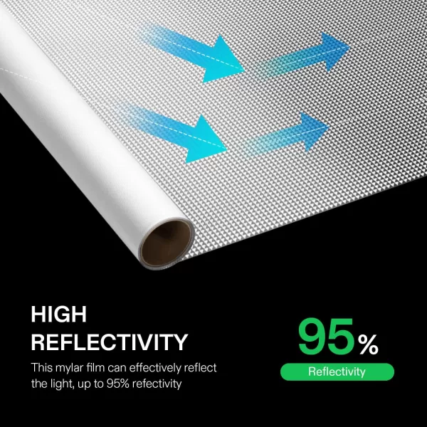 VIVOSUN 6 Mil Mylar Film Roll, 4 ft. x 50 ft. Diamond Film Foil Roll, Heavy-Duty Reflective Film for Grow Tent, Warm House, and Grow Room 