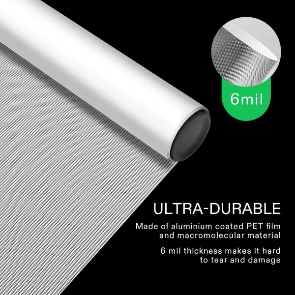 VIVOSUN 6 Mil Mylar Film Roll, 4 ft. x 50 ft. Diamond Film Foil Roll, Heavy-Duty Reflective Film for Grow Tent, Warm House, and Grow Room 