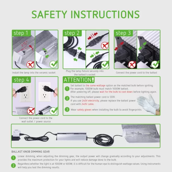 VIVOSUN 600 Watt Dimmable Electronic Digital Ballast with Enhanced Internal Cooled Fan, 25% Less Heat Generated and 15% Longer Service Life
