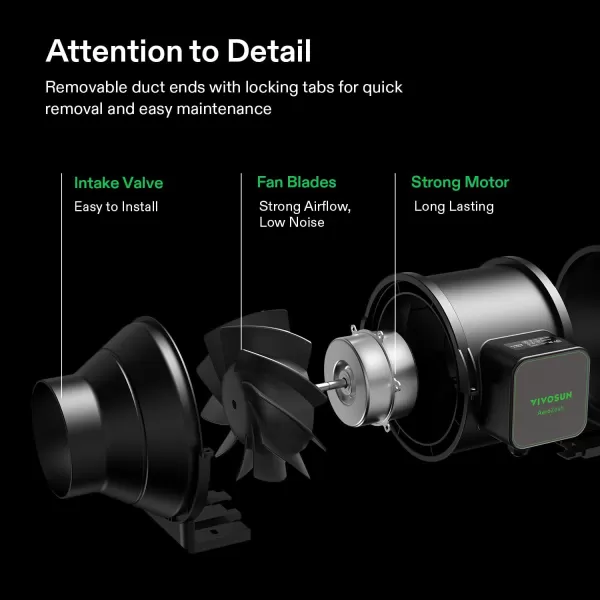 VIVOSUN AeroZesh S8 8-inch 830 CFM Inline Duct Fan with E12 Speed Controller, Entirely Programmable PWM-Controlled EC Fan for Grow Tent Ventilation