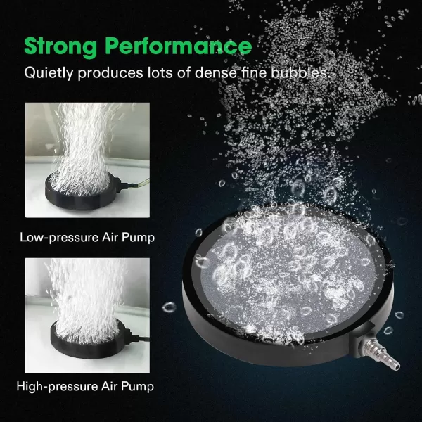 VIVOSUN Air Stone Disc 4 x 4 Inch with Shell and Sucker for Aquarium, Fish Tank and Hydroponics Air Pump