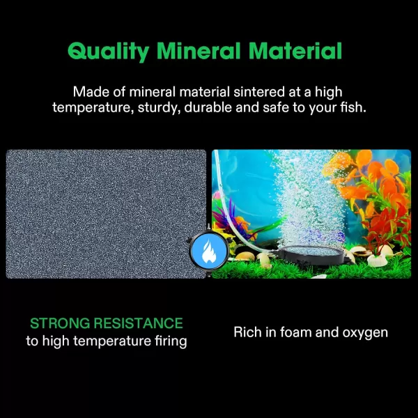 VIVOSUN Air Stone Disc 4 x 4 Inch with Shell and Sucker for Aquarium, Fish Tank and Hydroponics Air Pump