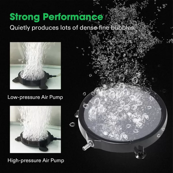 VIVOSUN Air Stone Disc 4 x 4 Inch with Shell and Sucker for Aquarium, Fish Tank and Hydroponics Air Pump