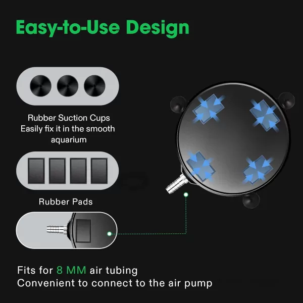 VIVOSUN Air Stone Disc 4 x 4 Inch with Shell and Sucker for Aquarium, Fish Tank and Hydroponics Air Pump