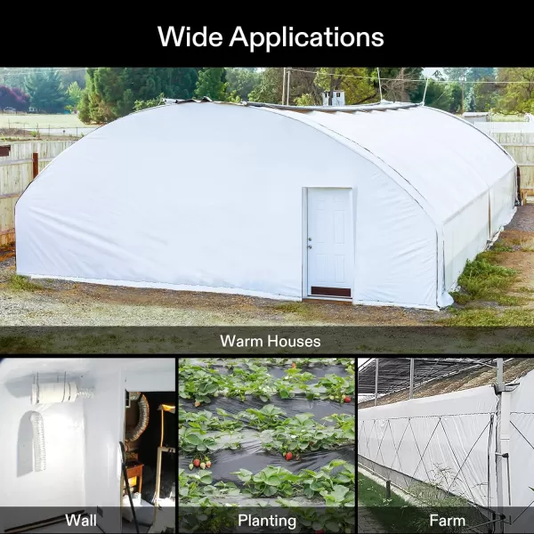 VIVOSUN Black and White Panda Film, 10’ x 50’ 5.5 Mil Poly Film, Blackout Tarp for Warm House