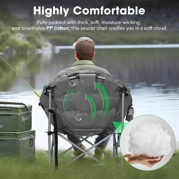 VIVOSUN Double Camping Chair, Fully Padded Folding Loveseat, Oversized Duo Chair with Cup &amp; Wine Glass Holders, Pocket, Armrests &amp; Carry Bag, Supports up to 500lbs