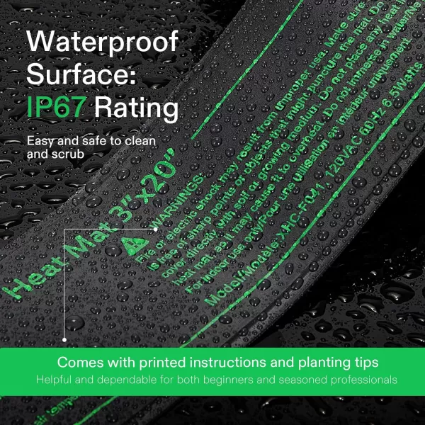 VIVOSUN Durable Waterproof Seedling Heat Mat 48" x 20.75" UL &amp; MET-Certified Warm Hydroponic Heating Pad for Germination, Indoor Gardening, Greenhouse