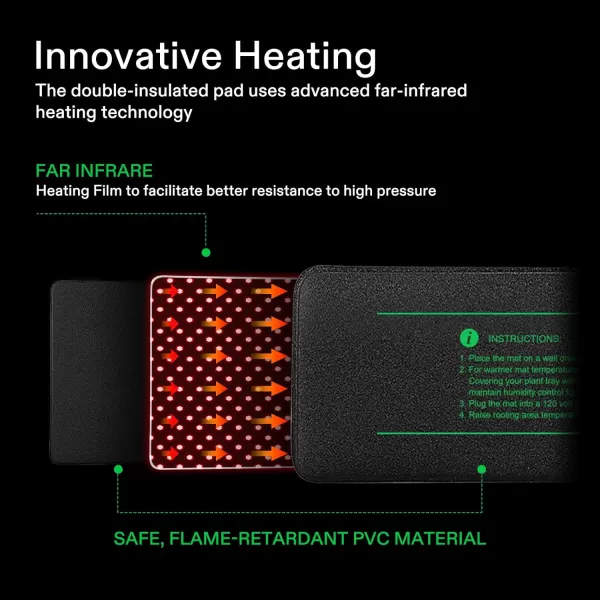VIVOSUN Durable Waterproof Seedling Heat Mat 48" x 20.75" UL &amp; MET-Certified Warm Hydroponic Heating Pad for Germination, Indoor Gardening, Greenhouse