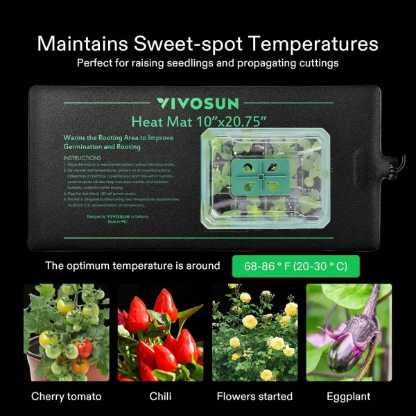 VIVOSUN Durable Waterproof Seedling Heat Mat 48" x 20.75" UL &amp; MET-Certified Warm Hydroponic Heating Pad for Germination, Indoor Gardening, Greenhouse