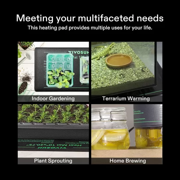 VIVOSUN Durable Waterproof Seedling Heat Mat 48" x 20.75" UL &amp; MET-Certified Warm Hydroponic Heating Pad for Germination, Indoor Gardening, Greenhouse