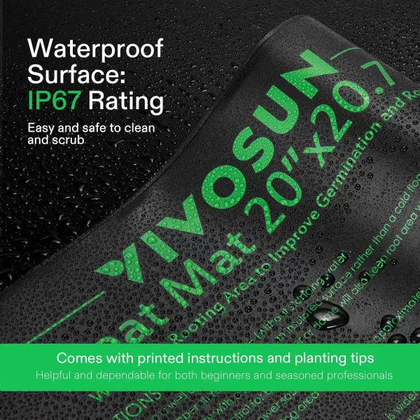 VIVOSUN Durable Waterproof Seedling Heat Mat 48" x 20.75" UL &amp; MET-Certified Warm Hydroponic Heating Pad for Germination, Indoor Gardening, Greenhouse