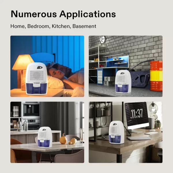 VIVOSUN Electric Mini Dehumidifier, Ultra-Quiet Auto Defrost Dehumidifier with Timer, 2200ML Water Tank and Drain Hose for Basement or Smaller Room
