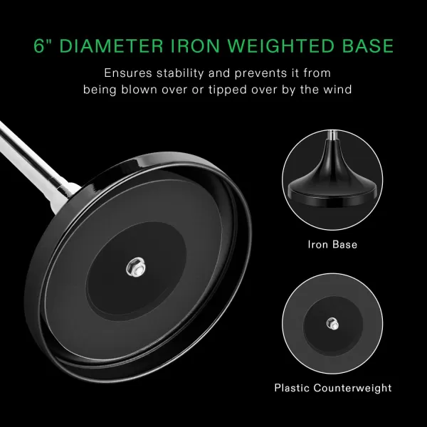 VIVOSUN Floor Standing Ash Tray, Outdoor Ashtray with Stainless Steel Lid, Adjustable Height from 21.5" to 35" for Home, Patio, Chrome
