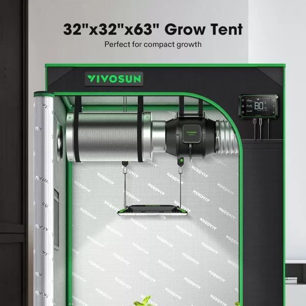 VIVOSUN G425 48"x24"x60" Grow Tent, 4x2 FT Advanced Gray Grow Tent with 19mm Poles, Observation Window and Floor Tray for Hydroponic Plants for VS2000