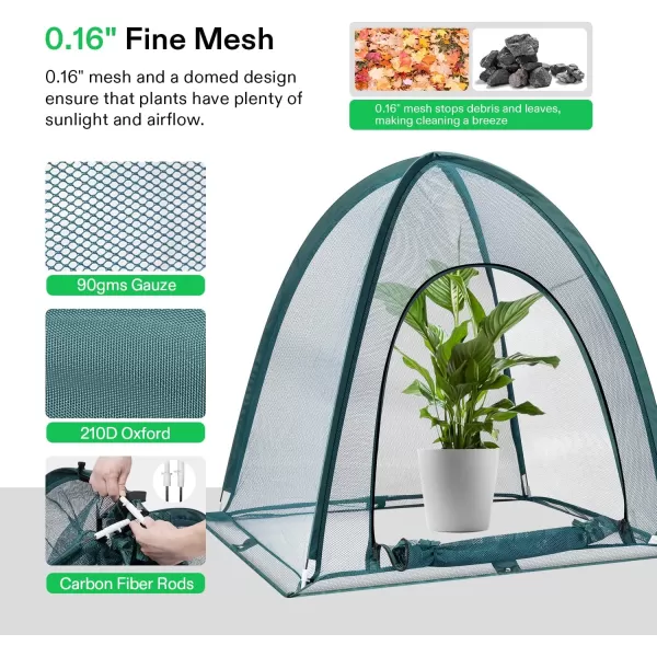 VIVOSUN Garden Netting Cover, 36 x 36 x 39 Inch Pop-up Guard Cover with Zip Entry for Plants, Vegetables, Fruits, Outdoor Run and Enclosure for Small Animals, 2-Pack, Green