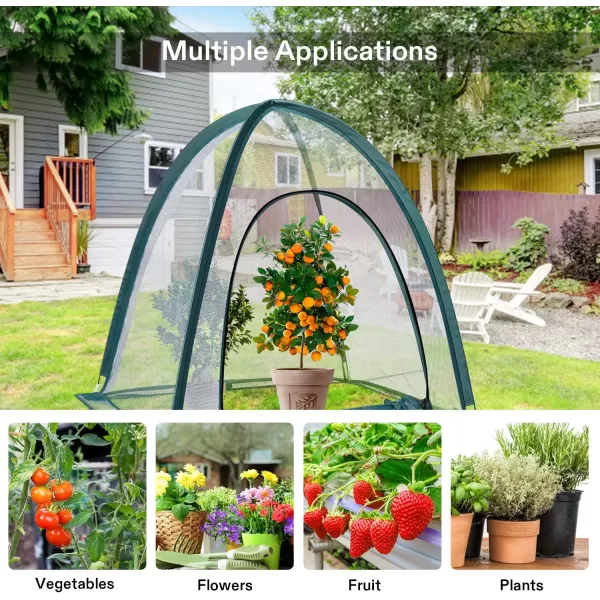 VIVOSUN Garden Netting Cover, 36 x 36 x 39 Inch Pop-up Guard Cover with Zip Entry for Plants, Vegetables, Fruits, Outdoor Run and Enclosure for Small Animals, 2-Pack, Green