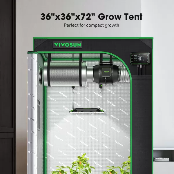 VIVOSUN Gray 4x2 Grow Tent, 48"x24"x60" High Reflective Mylar with 16mm Poles, Observation Window and Floor Tray for Hydroponics Indoor Plant Growing for VS1000/VS2000