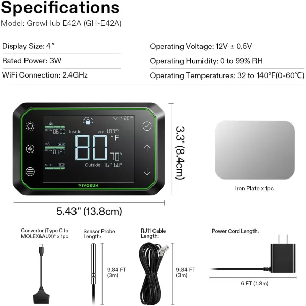 VIVOSUN GrowHub Controller E25, Supports Smart Grow System Devices, Easy to Install &amp; Use, WiFi App Controllable, Expansion Port for E42/E42A, for Grow Tent Cooling Ventilation Lighting